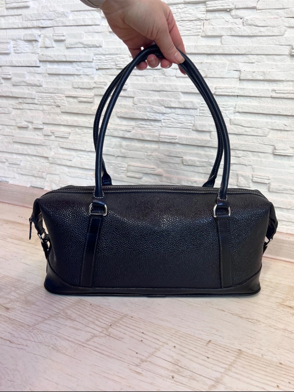 Mulberry Black Pebbled Leather Shoulder Satchel